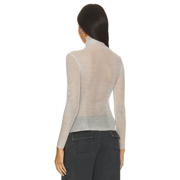 SER.O.YA Piper Sweater in Silver XSmall New Womens Turtleneck Knit Top - Picture 15 of 16